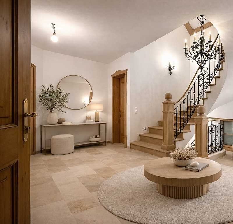 Landhausvilla Eingangsbereich - visualisiert