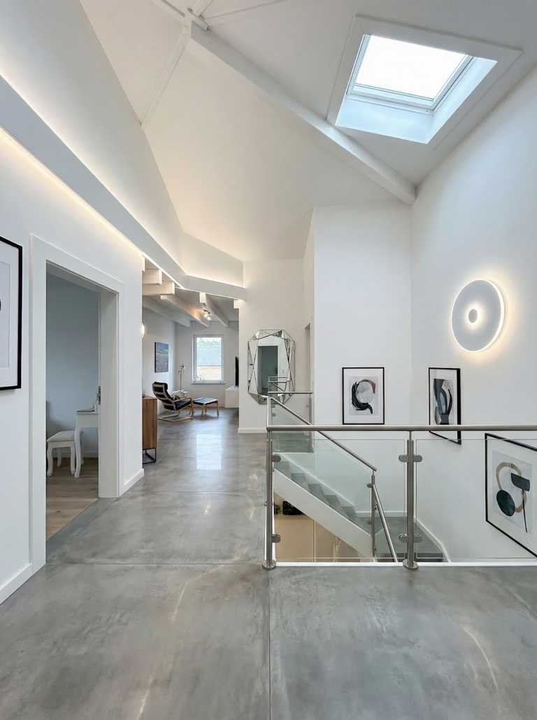 Unternehmeranwesen in Kaltenberg Wohnzimmer Flur im OG Visualisierung